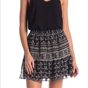 Madewell Black and White Patterned Mini Skirt